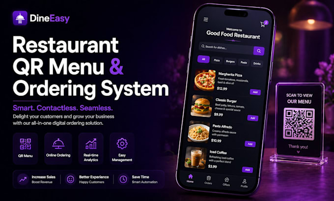 build a restaurant website with qr menu and online ordering system