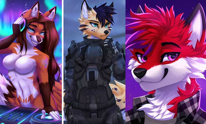 draw anthro furry ref sheet, nsfw or sfw fursona reference sheet