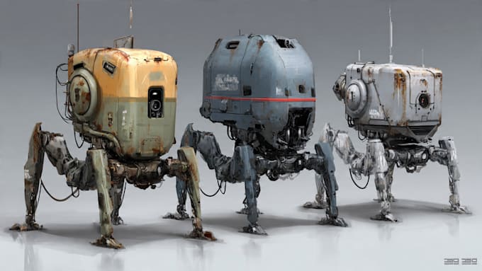 draw or design mechs robots concepts