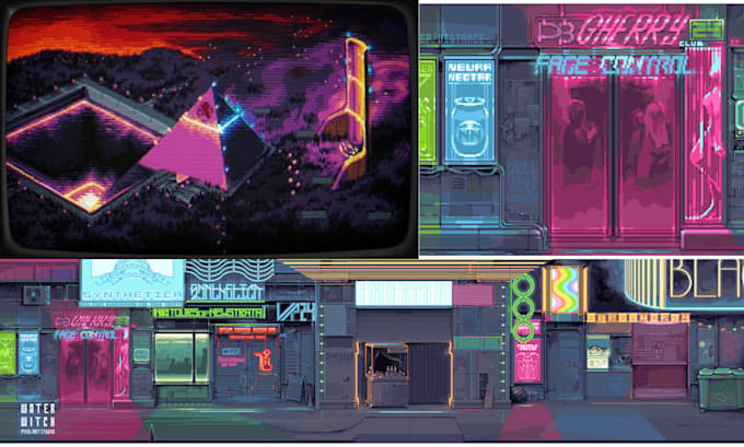 create stunning pixel art background and pixel art scene for your game