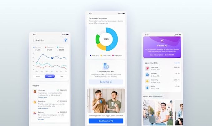 design a clean and modern consumer mobile app interface