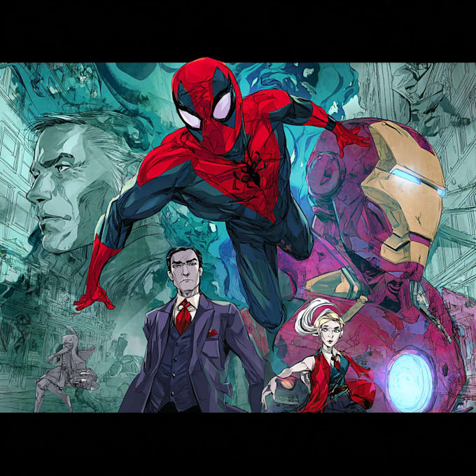 comic book illustration, comic graphic novel