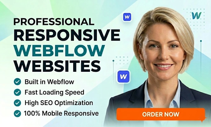 build responsive webflow website SEO friendly and fast loading