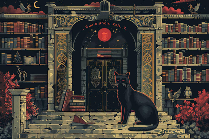 do medieval gothic manuscript style illustration