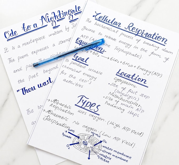 write neat and aesthetic handwritten notes
