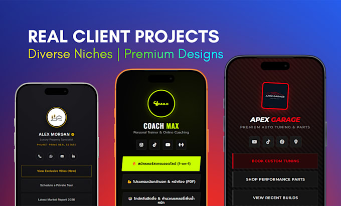 code a custom HTML CSS link in bio website