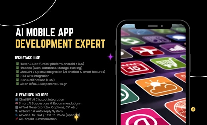 Build ai powered flutter mobile app for android and ios by Aayush ...