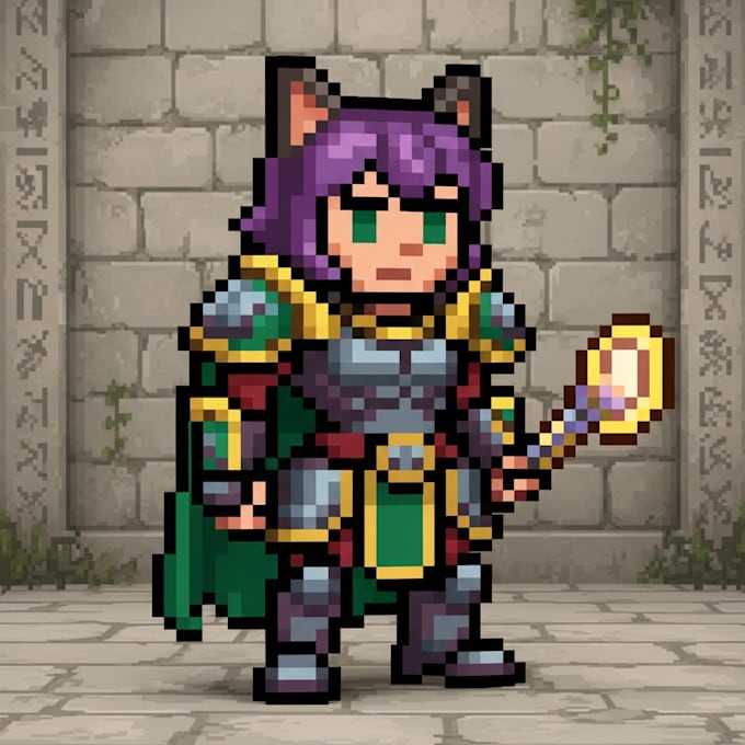 create custom pixel art characters and game scenes