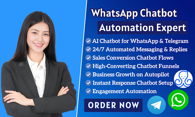 create manychat whatsapp telegram chatbot and gohighlevel automation