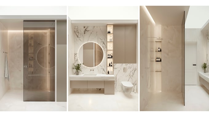 create 3d rendering for your bathroom