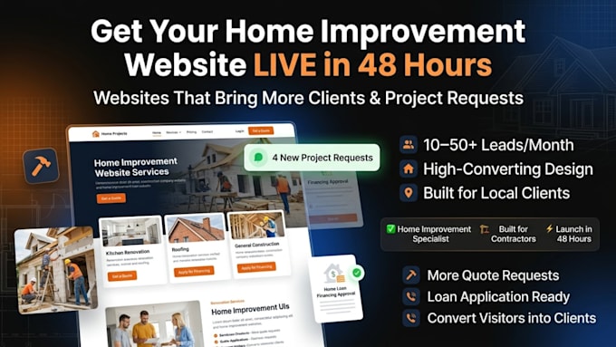 design wordpress home improvement website, loan, construction website in 48 hrs