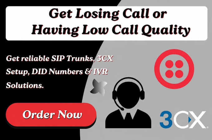 setup your 3cx and configure sip trunk to make inbound and outbound call
