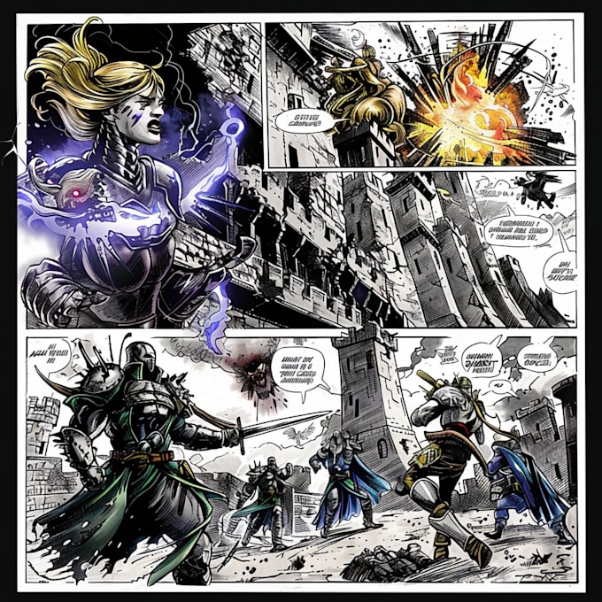 do comics book pages, storyboards, illustrations