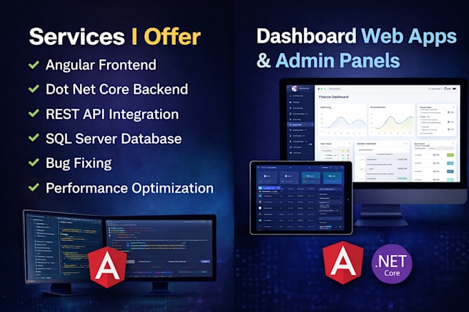 develop angular dot net core full stack web application