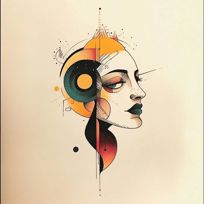 make a cute minimalistic line art tattoo design
