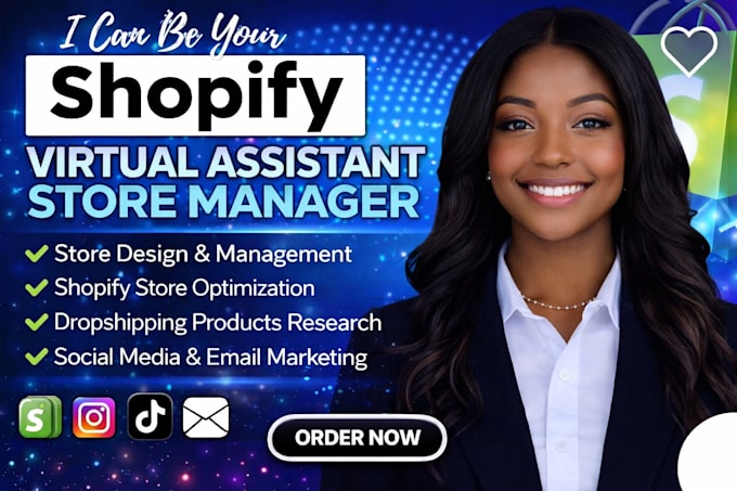 be your shopify virtual asistant or shopify manager