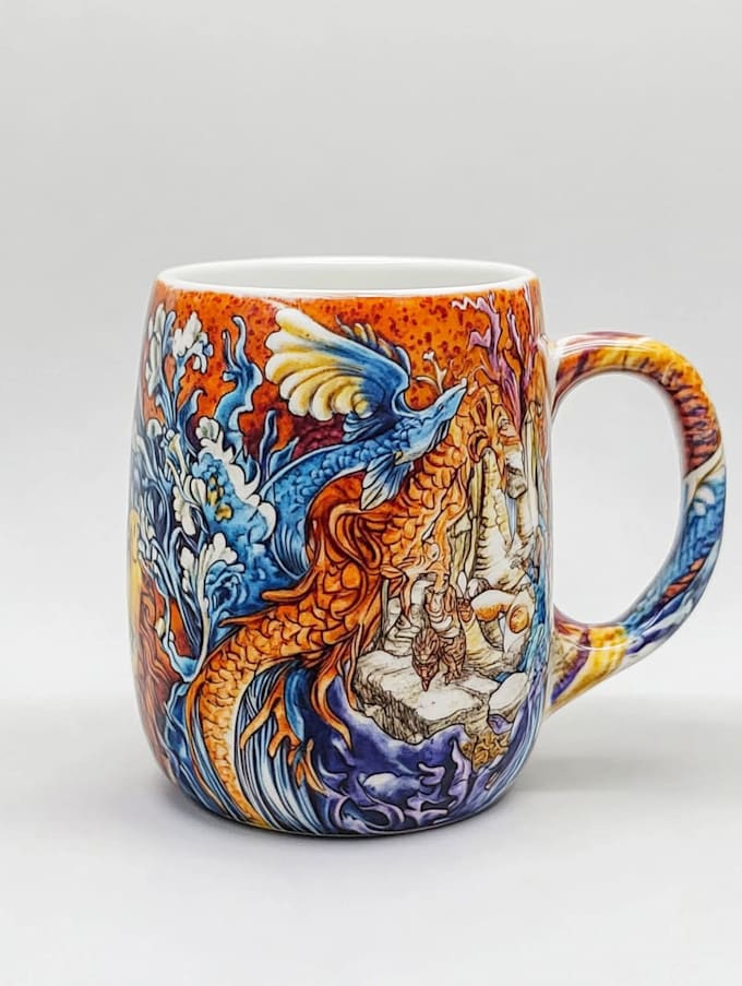 create trendy coffee mug design for your pod business