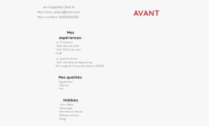 rewrite and optimize your cv or cover letter in french only