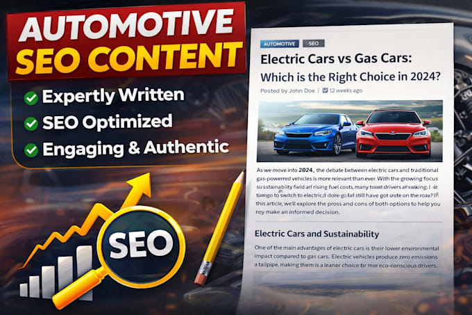 write authentic automotive content and SEO blog posts