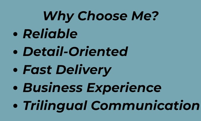 be your trilingual virtual assistant for data, admin and business support