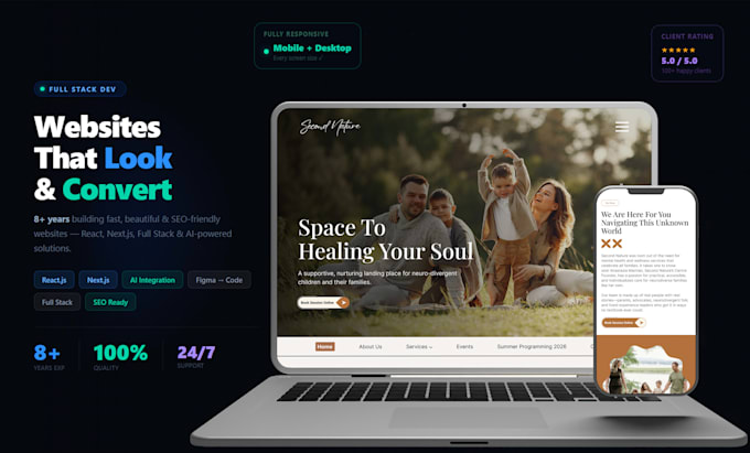 do website development as full stack developer in next js react ,  front end