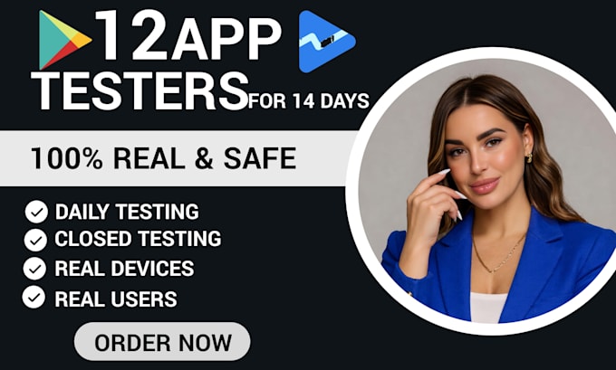 provide 12 testers closed testing 20 testers mobile app testing 12 testers