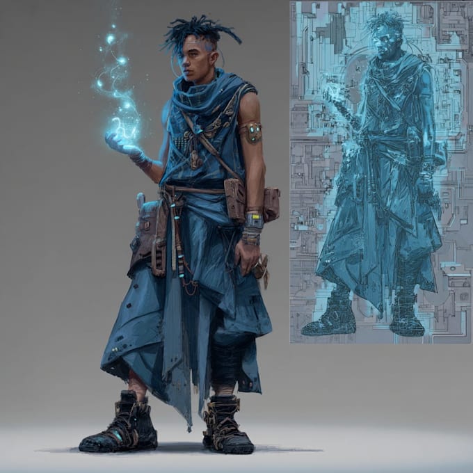 Design dnd, sci fi, and fantasy character concept art by Denellion | Fiverr