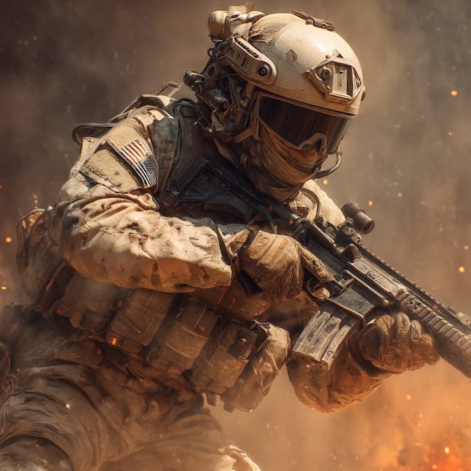 create realistic military, war, or sci fi illustrations