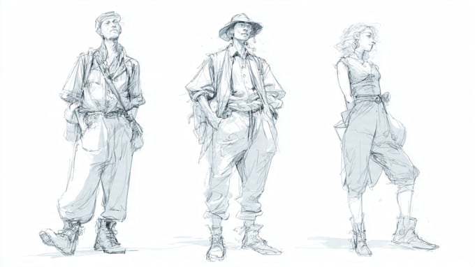 draw sketches with your character