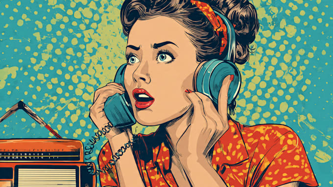 create cool retro comic art design illustration