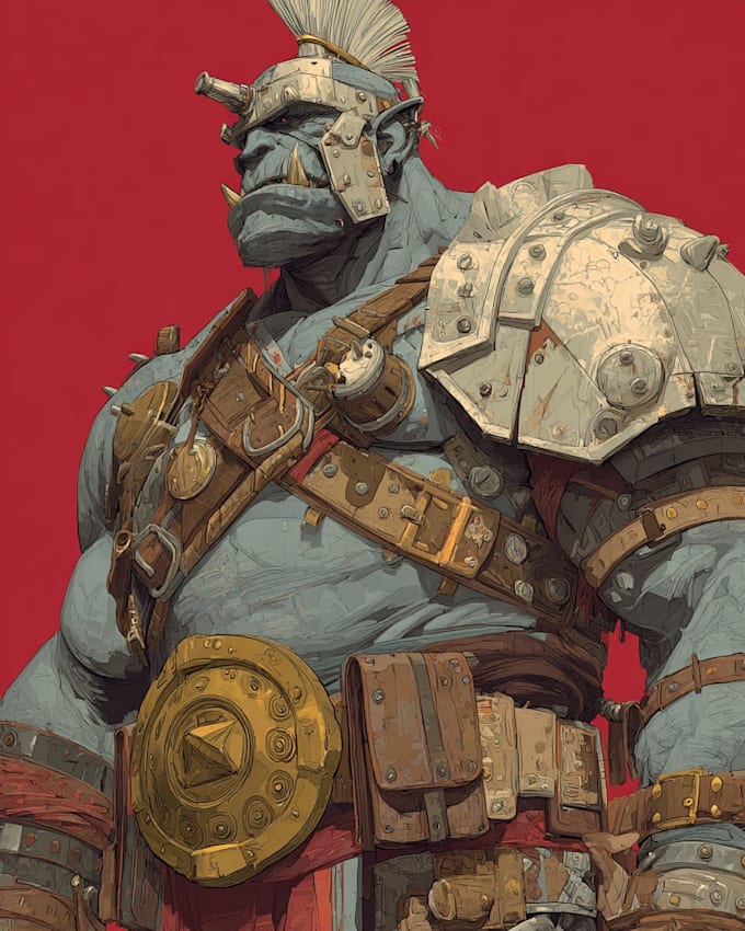 create epic warhammer 40k character illustrations