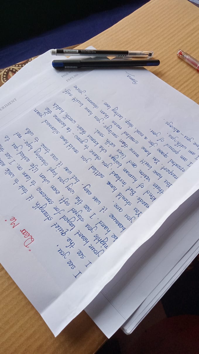 write neat handwritten letters, notes, cards and assignments