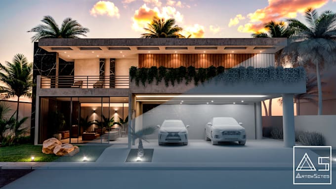 create a realistic exterior house render