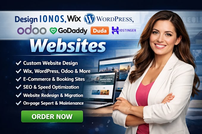 design ionos website wix wordpress odoo website godaddy duda developer hostinger