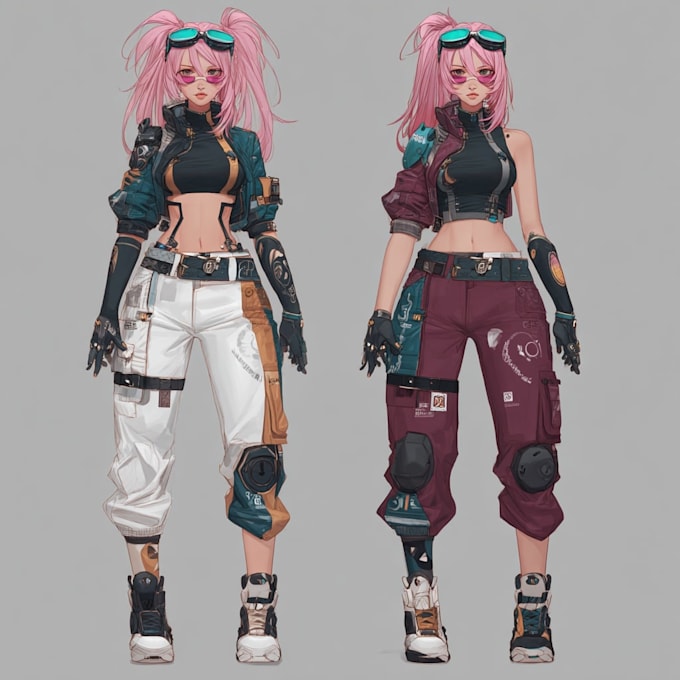 design anime character , cyberpunk character