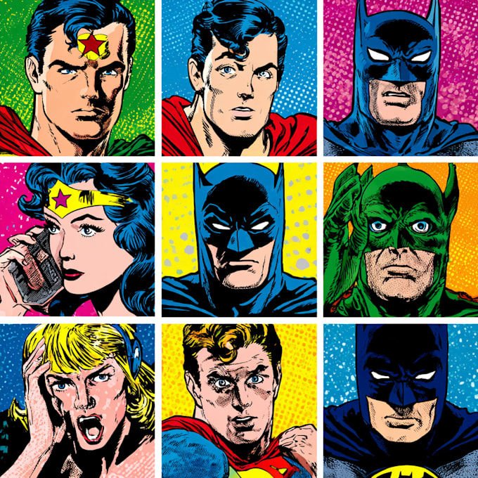design an amazing superhero pop art