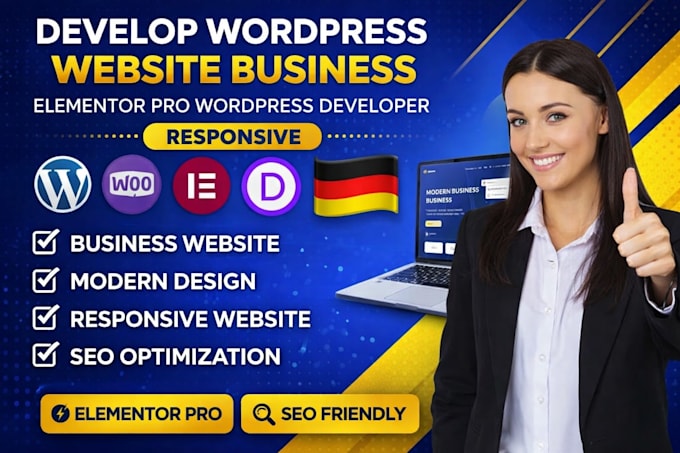 develop wordpress website business elementor pro wordpress developer responsive
