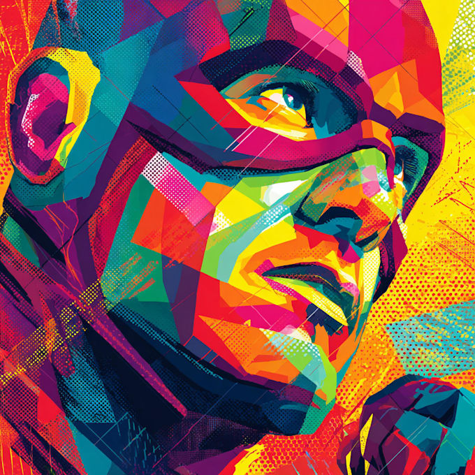 illustrate a superhero pop art portraits