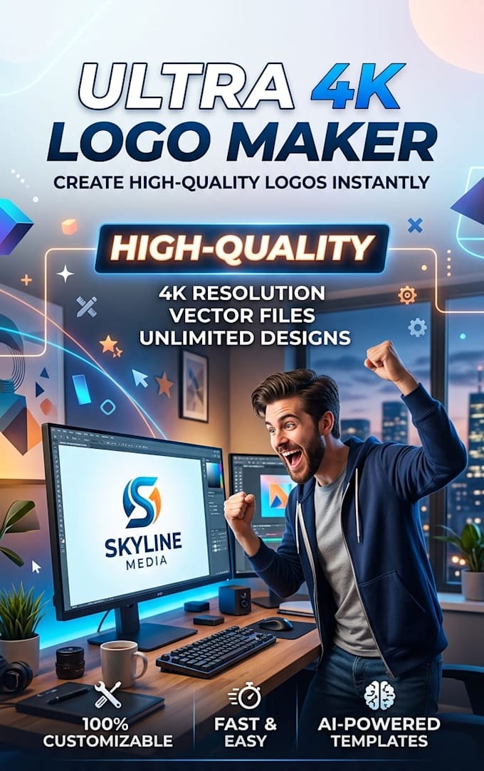 do premium 4k logo design with high quality