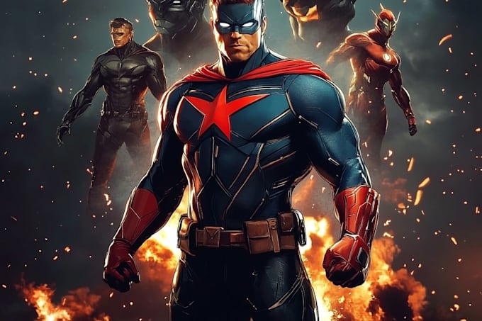 draw custom superhero character illustration