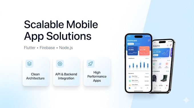develop android and ios apps using flutter with full backend