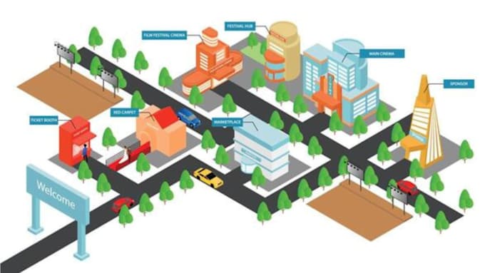 do any custom events map design, festivals and vector map illustrations