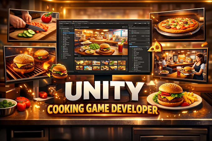 develop a cooking game or restaurant game using unity for PC and mobile