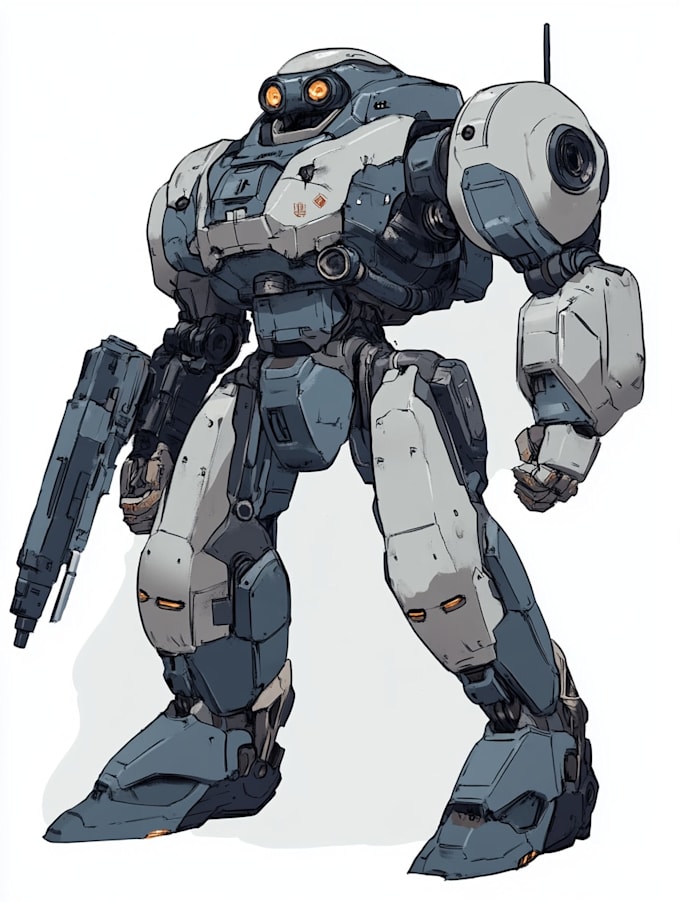 draw your mecha  armor character,