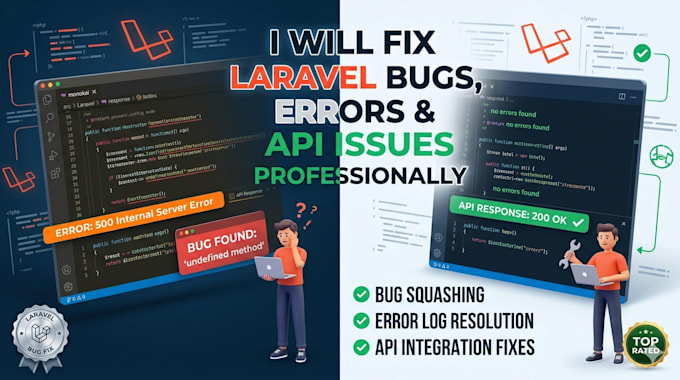 fix laravel bugs, errors and API issues professionally