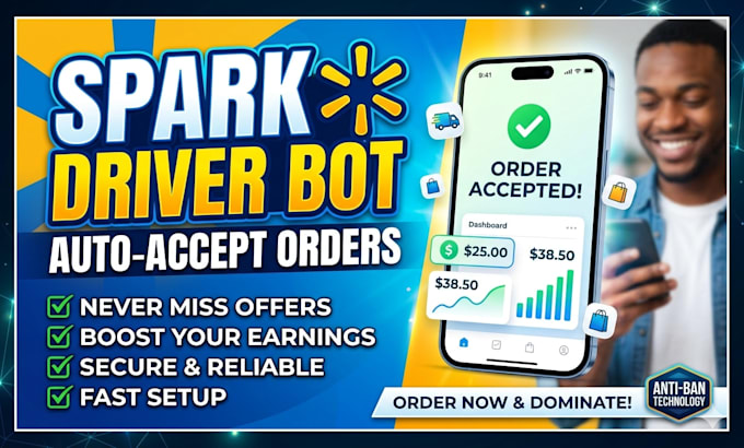 set up spark driver bot for walmart spark auto accept order automation