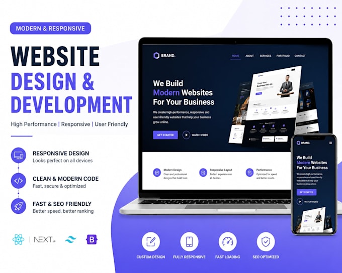 design and develop a modern responsive website for your business