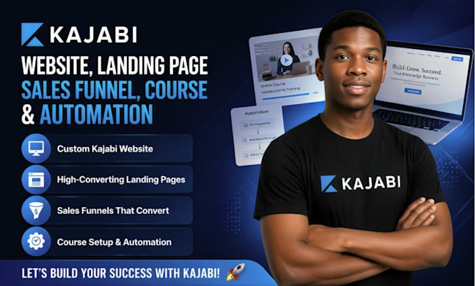 design kajabi website or sales funnel landing page, kajabi online course