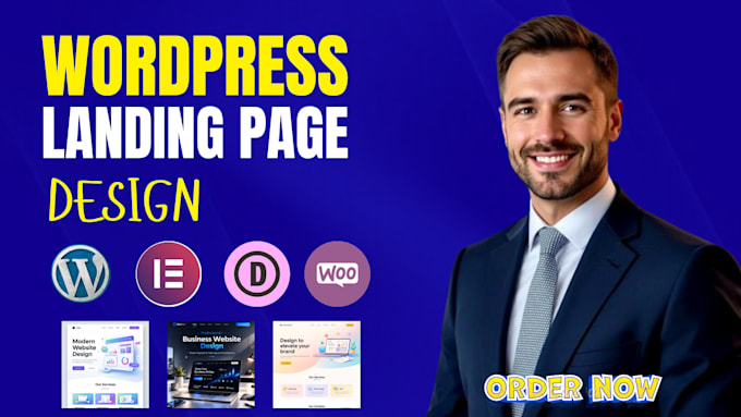 design responsive wordpress website and element pro landing page, element pro
