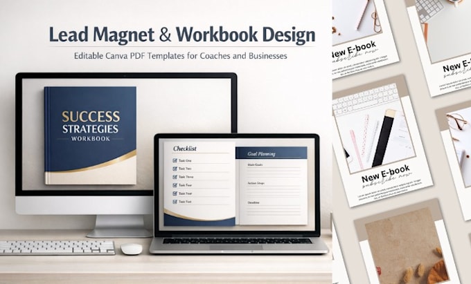 design canva workbook, ebook, pdf lead magnet, branded templates for coaches